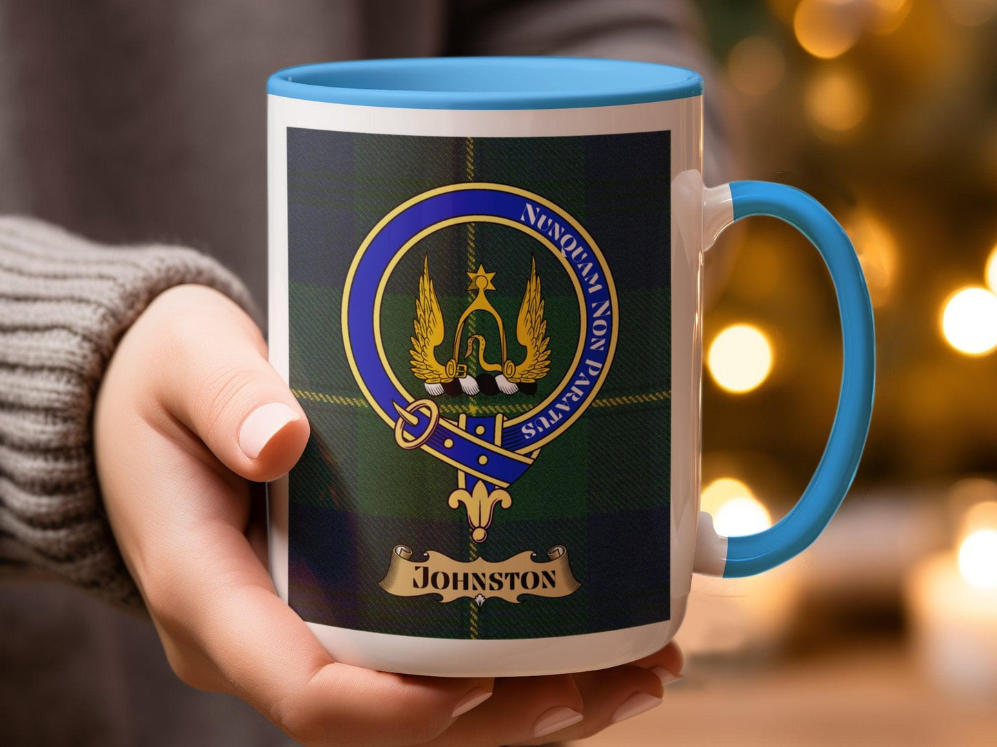 Traditional Clan Johnston Tartan Plaid Crest Mug - Living Stone Gifts