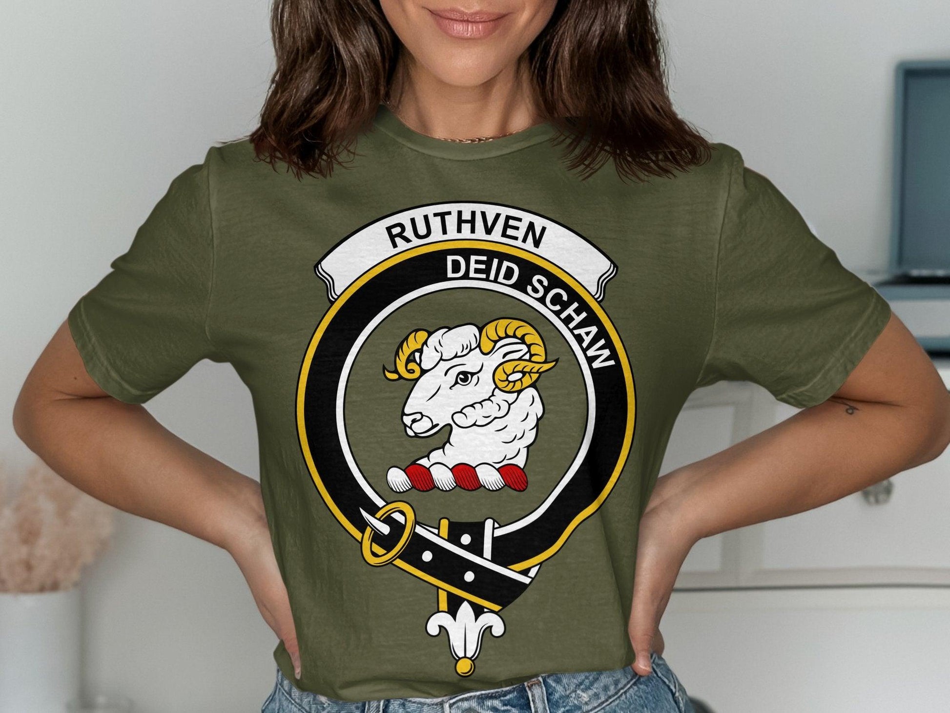 Ruthven Deid Schaw Clan Crest Highland Games T-Shirt - Living Stone Gifts