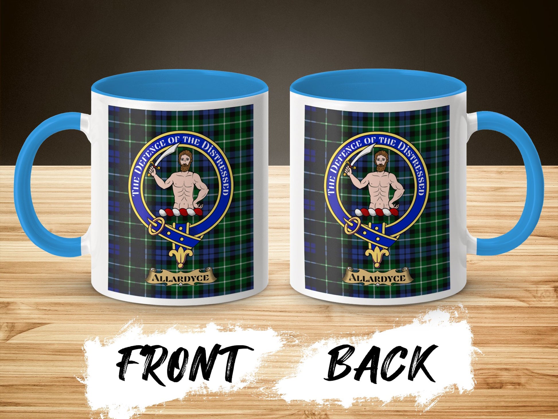 Scottish Clan Allardyce Crest Tartan Design Mug - Living Stone Gifts