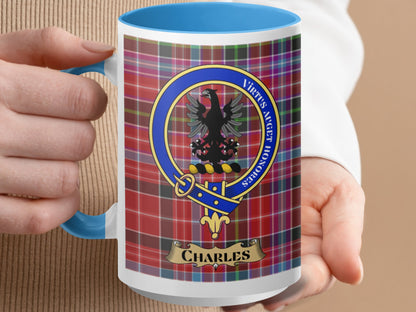 Clan Fergusson Scottish Tartan Crest Charles Mug - Living Stone Gifts