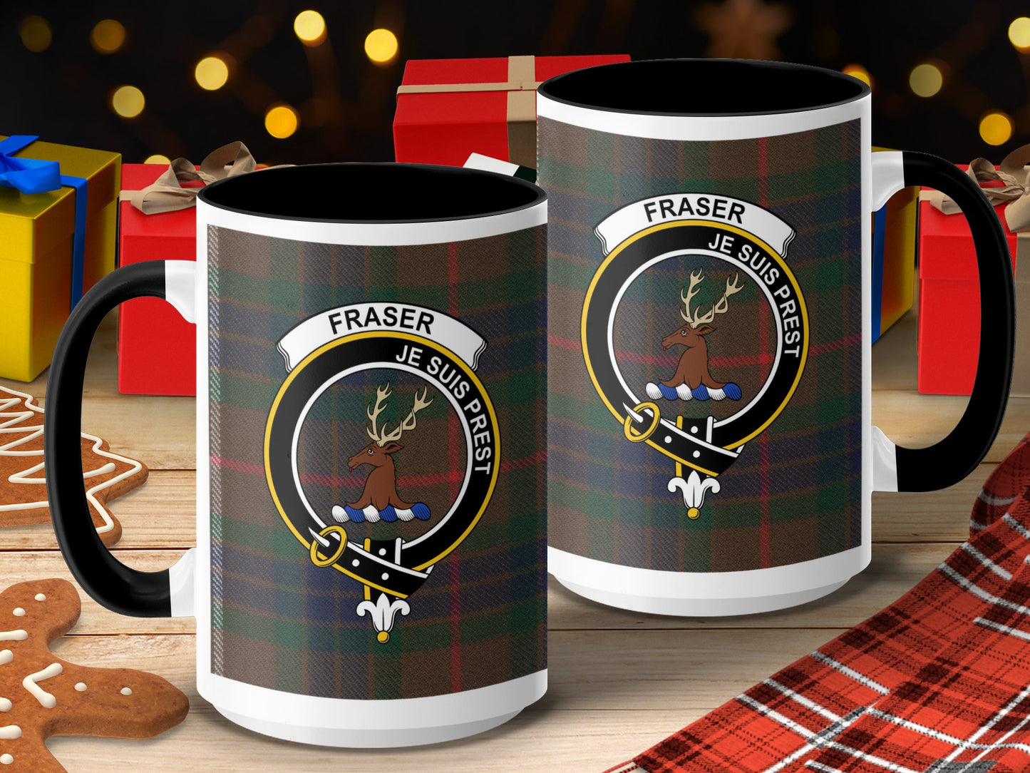 Clan Fraser Scottish Tartan Crest Design Mug - Living Stone Gifts