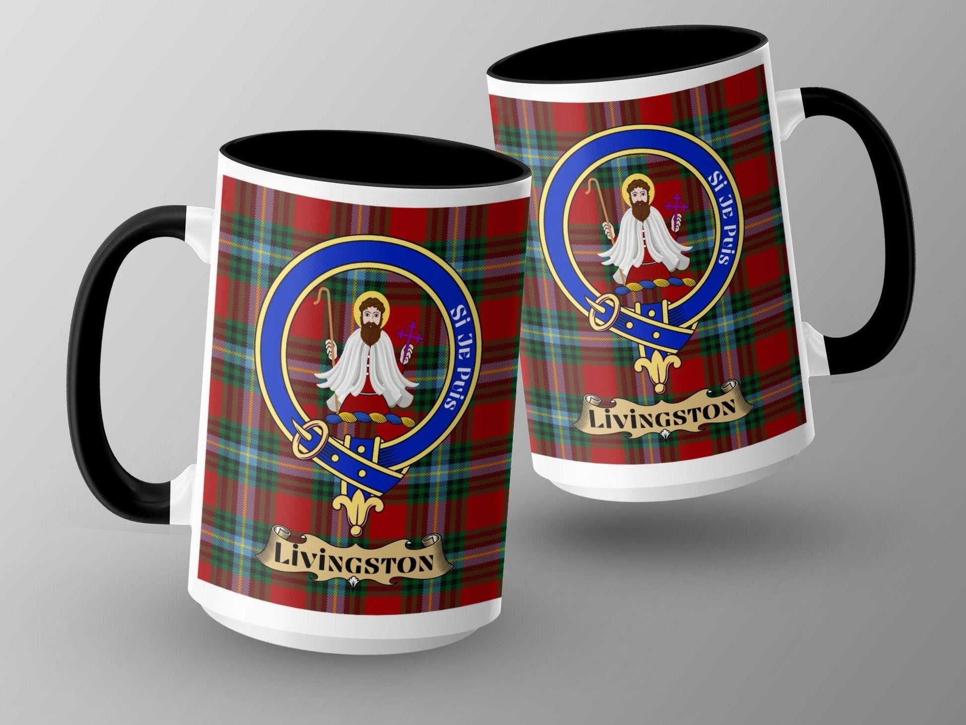 Livingston Scottish Clan Crest Plaid Tartan Design Mug - Living Stone Gifts