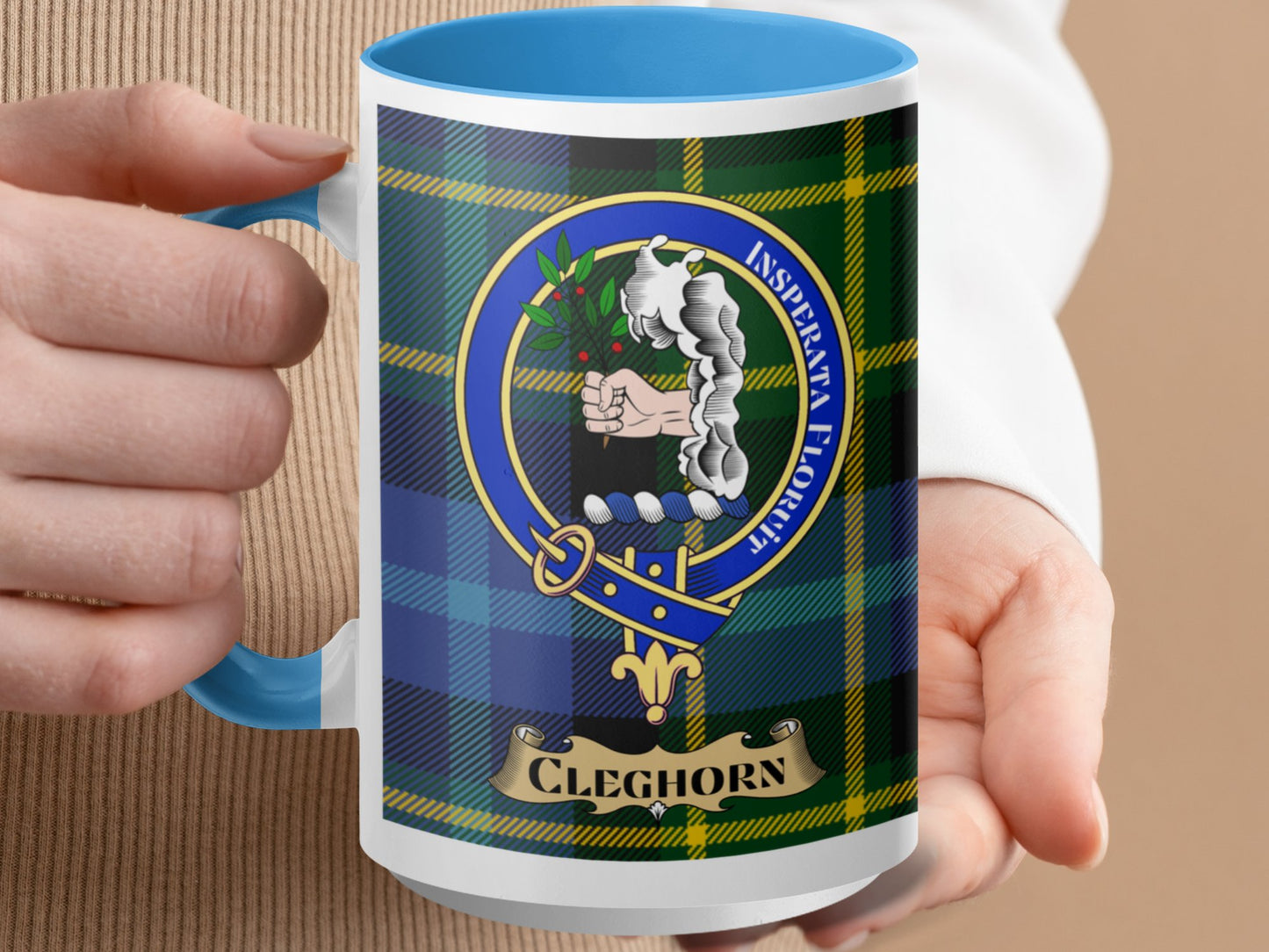 Cleghorn Scottish Tartan Crest Clan Family Mug - Living Stone Gifts