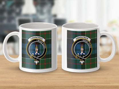 Kirkpatrick Clan Tartan Crest Plaid Scottish Mug - Living Stone Gifts