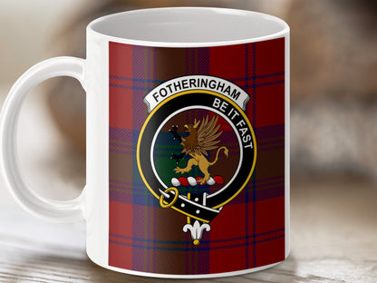 Clan Fotheringham Scottish Tartan Crest Mug - Living Stone Gifts