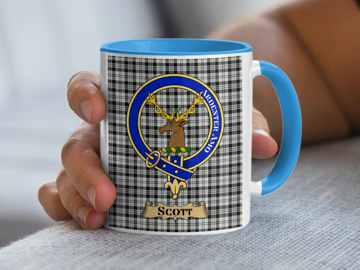 Scott Clan Scottish Crest Tartan Heritage Emblem Mug - Living Stone Gifts