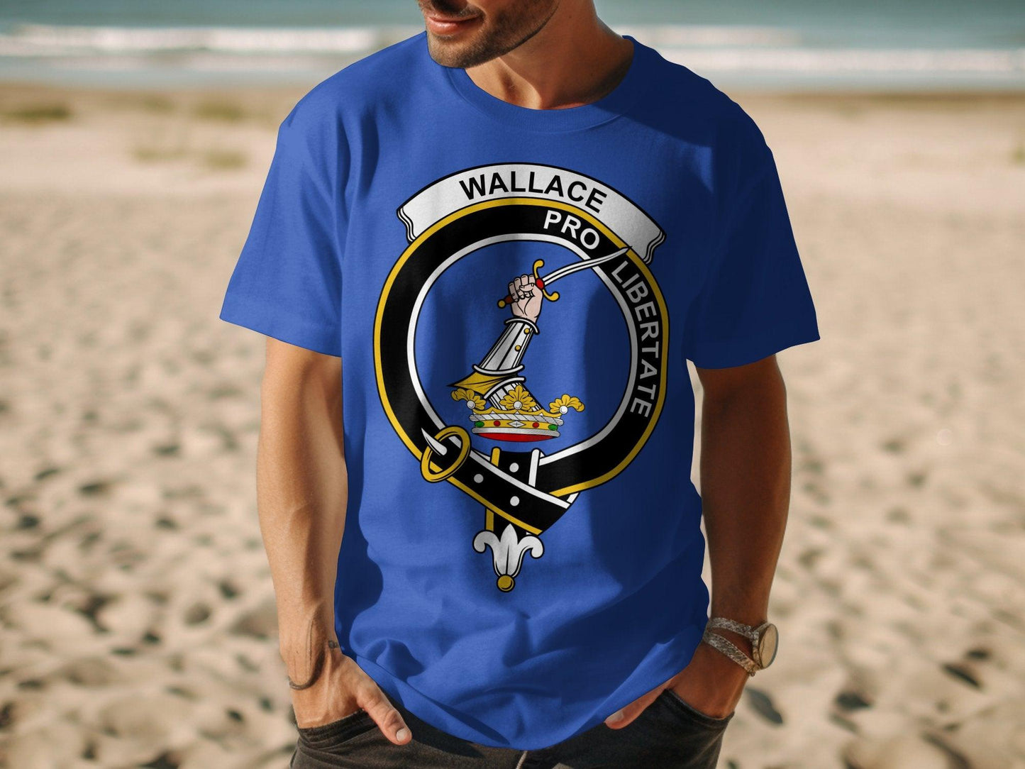 Wallace Clan Crest Pro Libertate Highland Games T-Shirt - Living Stone Gifts