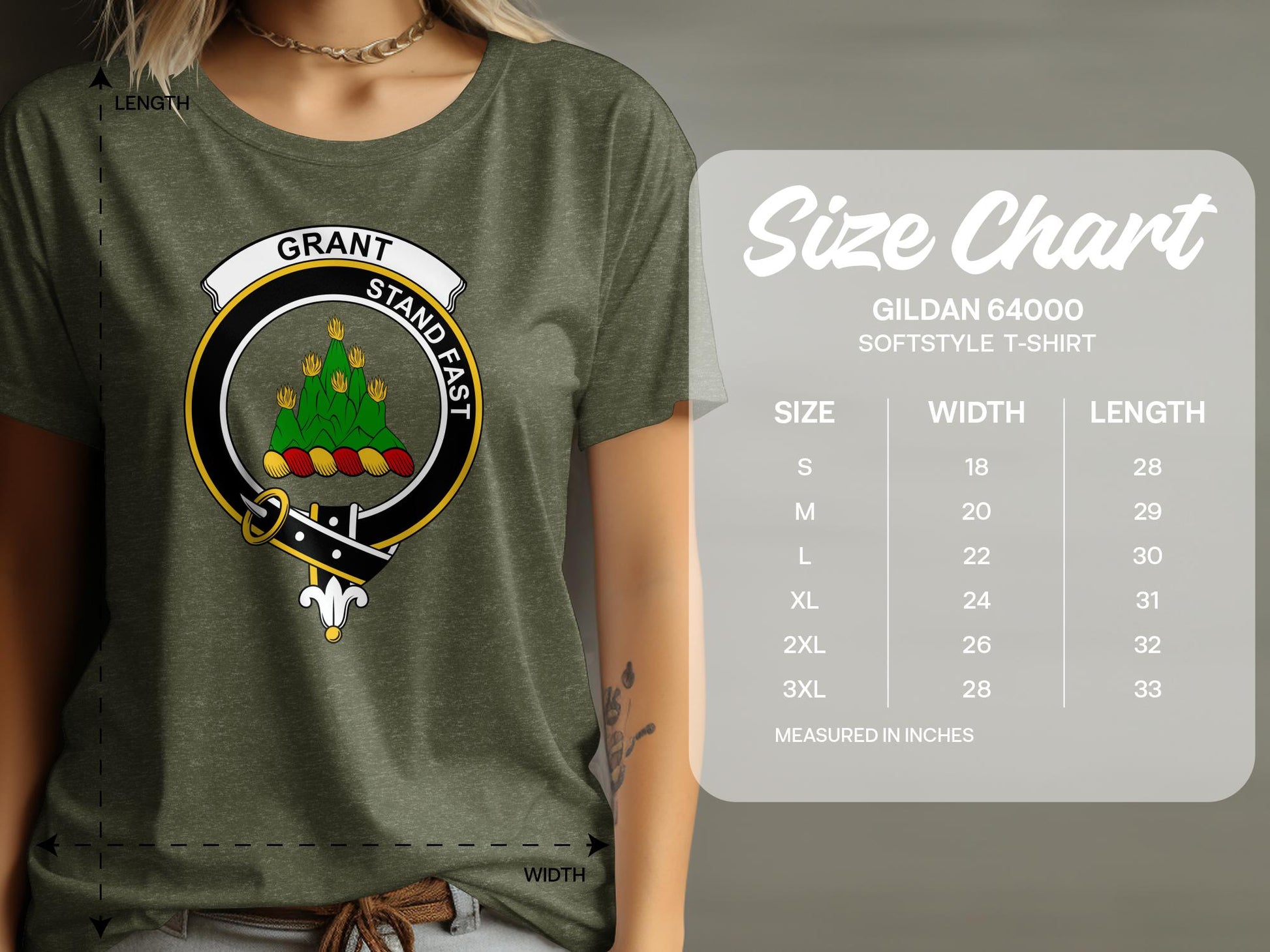 Grant Scottish Clan Crest Highland Games T-Shirt - Living Stone Gifts