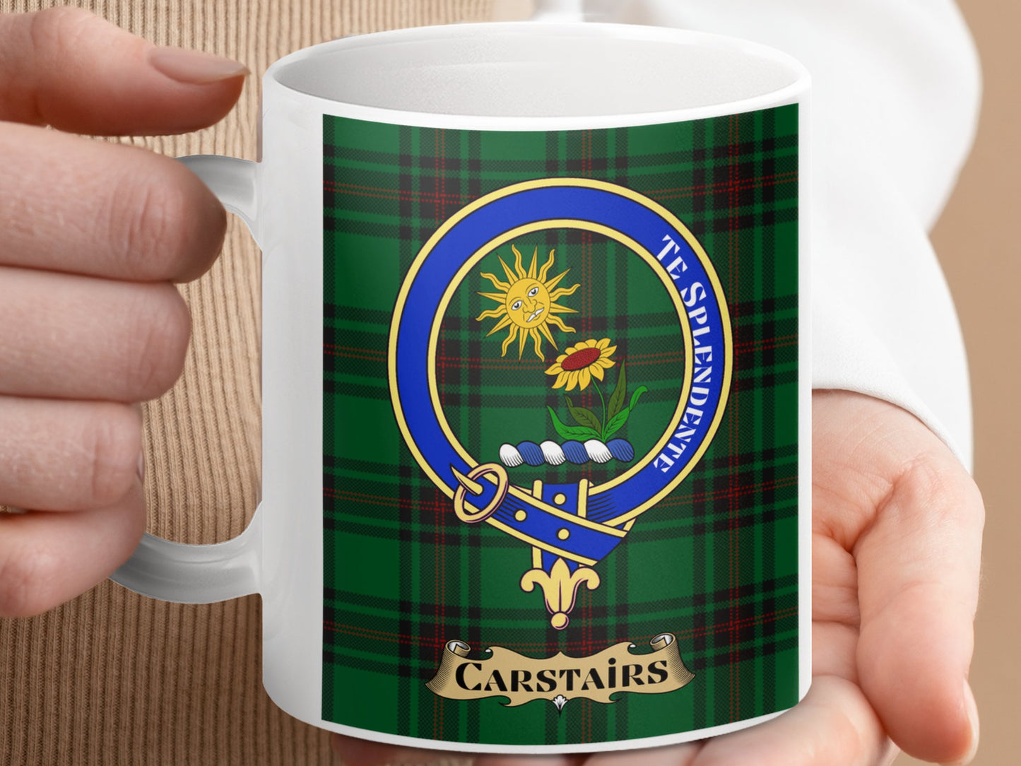 Clan Carstairs Scottish Tartan Crest Mug - Living Stone Gifts