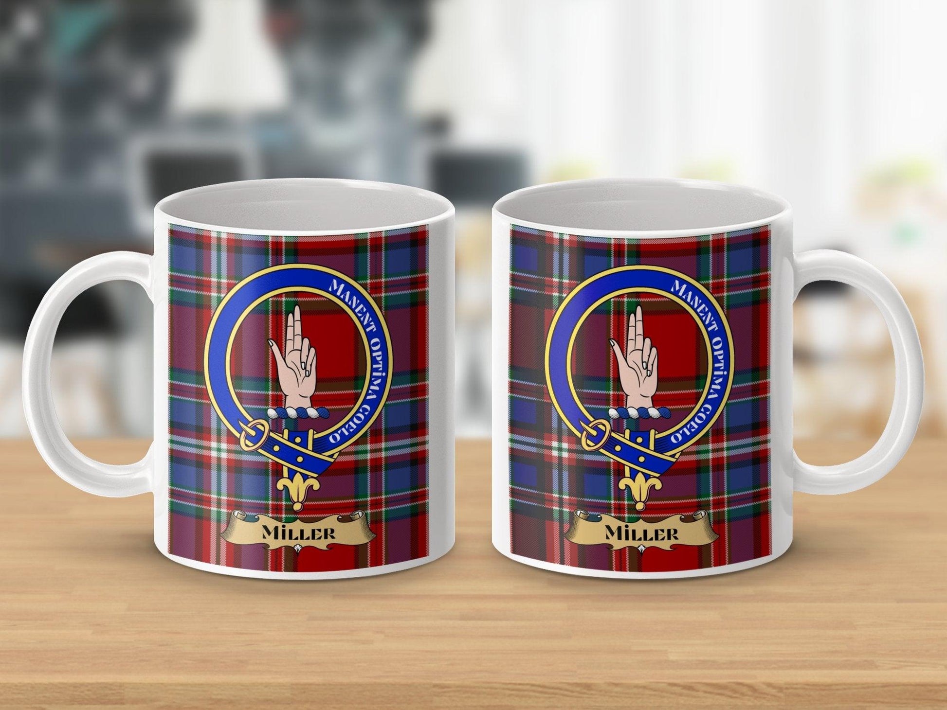 Miller Scottish Clan Tartan Crest Plaid Design Mug - Living Stone Gifts