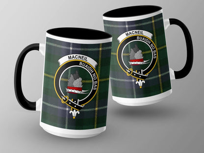 MacNeil Clan Crest BUAIDH NO BAS Custom Coffee Mug - Living Stone Gifts