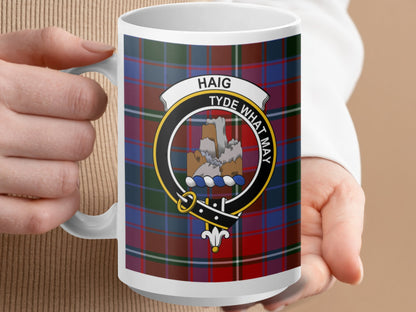Clan Haig Scottish Tartan Crest Design Mug - Living Stone Gifts