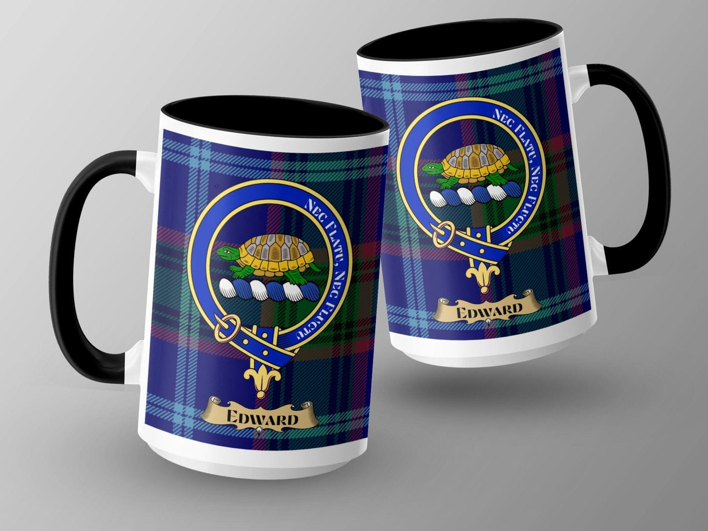 Attractive Edward Clan Crest Plaid Tartan Scottish Mug - Living Stone Gifts