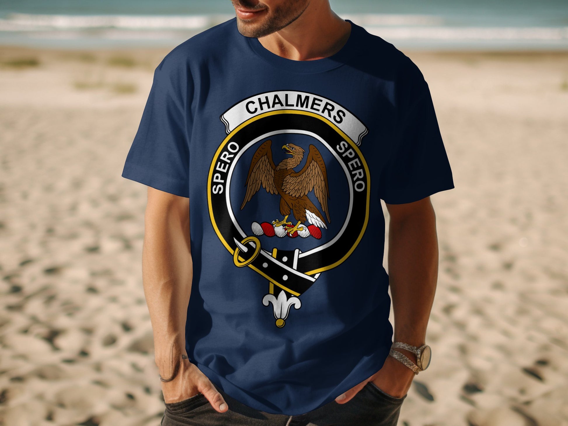 Chalmers Scottish Clan Crest Highland Games T-Shirt - Living Stone Gifts