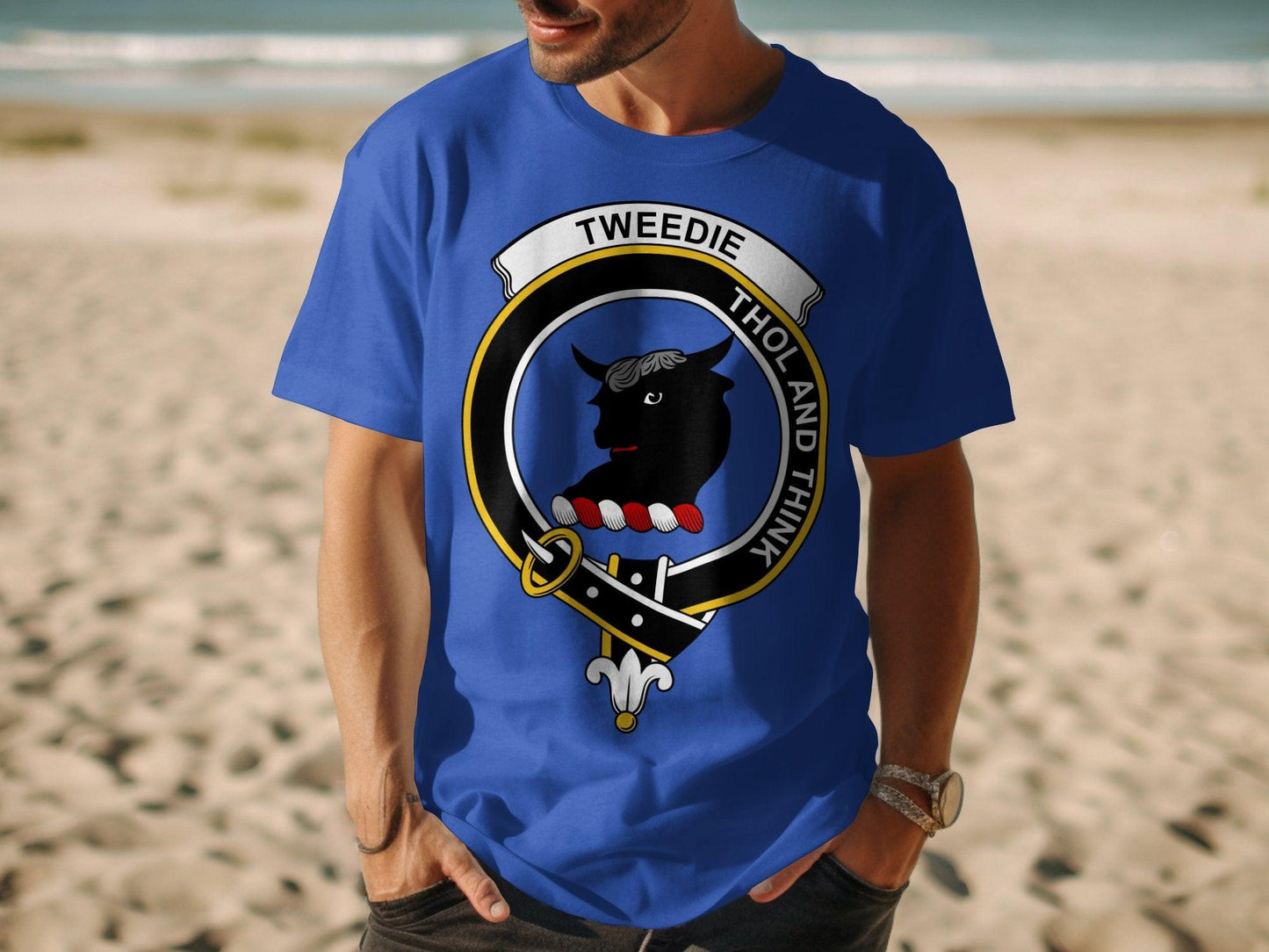 Clan Tweedie Thol and Think Crest T-Shirt - Living Stone Gifts