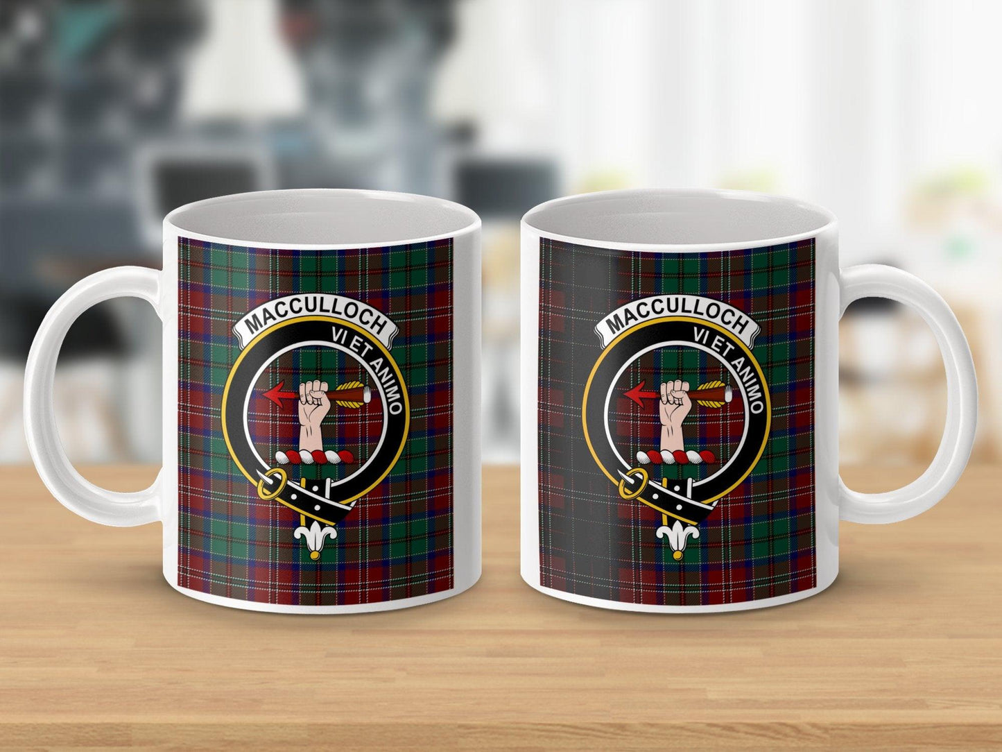 Macculloch Clan Crest Scottish Tartan Design Mug - Living Stone Gifts