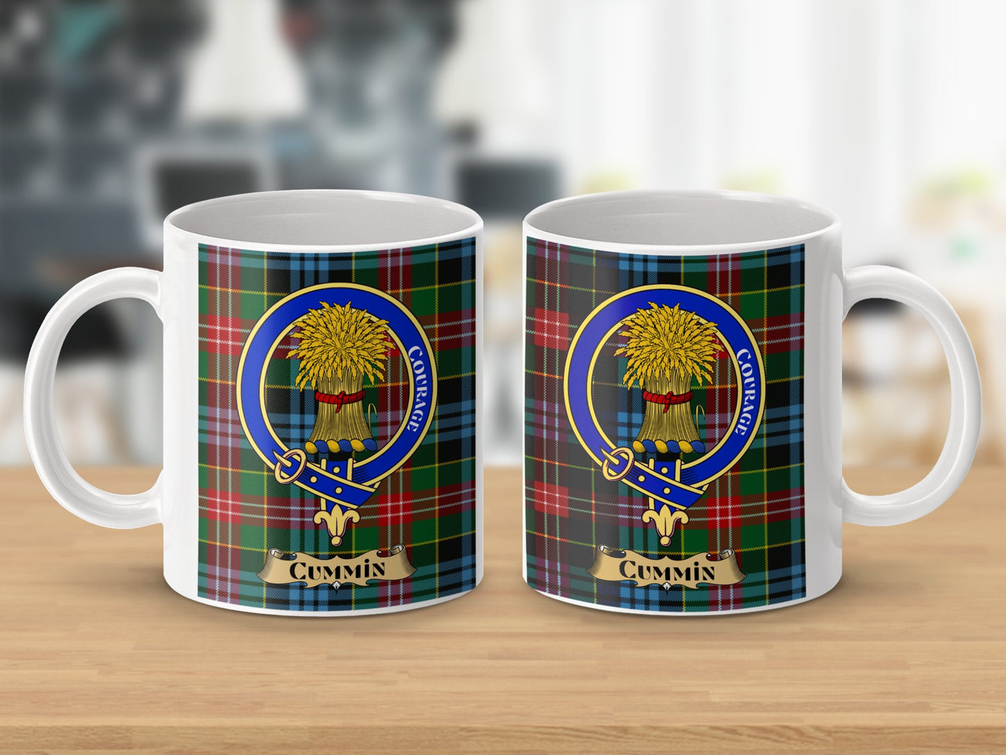 Cummin Scottish Clan Crest Tartan Mug - Living Stone Gifts