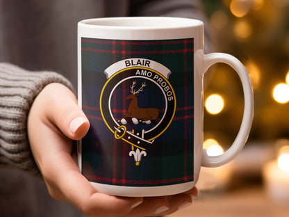 Scottish Clan Crest of Blair Amo Probos Mug - Living Stone Gifts
