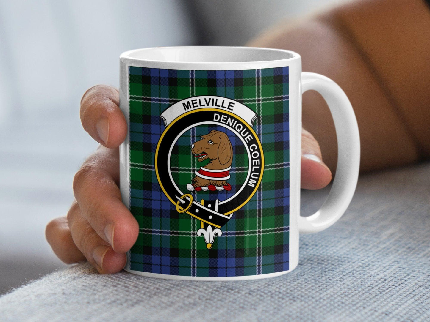 Melville Clan Crest Scottish Tartan Mug - Living Stone Gifts