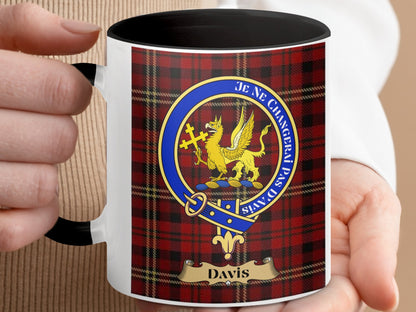 Clan Davidson Scottish Tartan Crest Design Mug - Living Stone Gifts