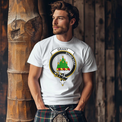 Grant Scottish Clan Crest Stand Fast T-Shirt - Living Stone Gifts