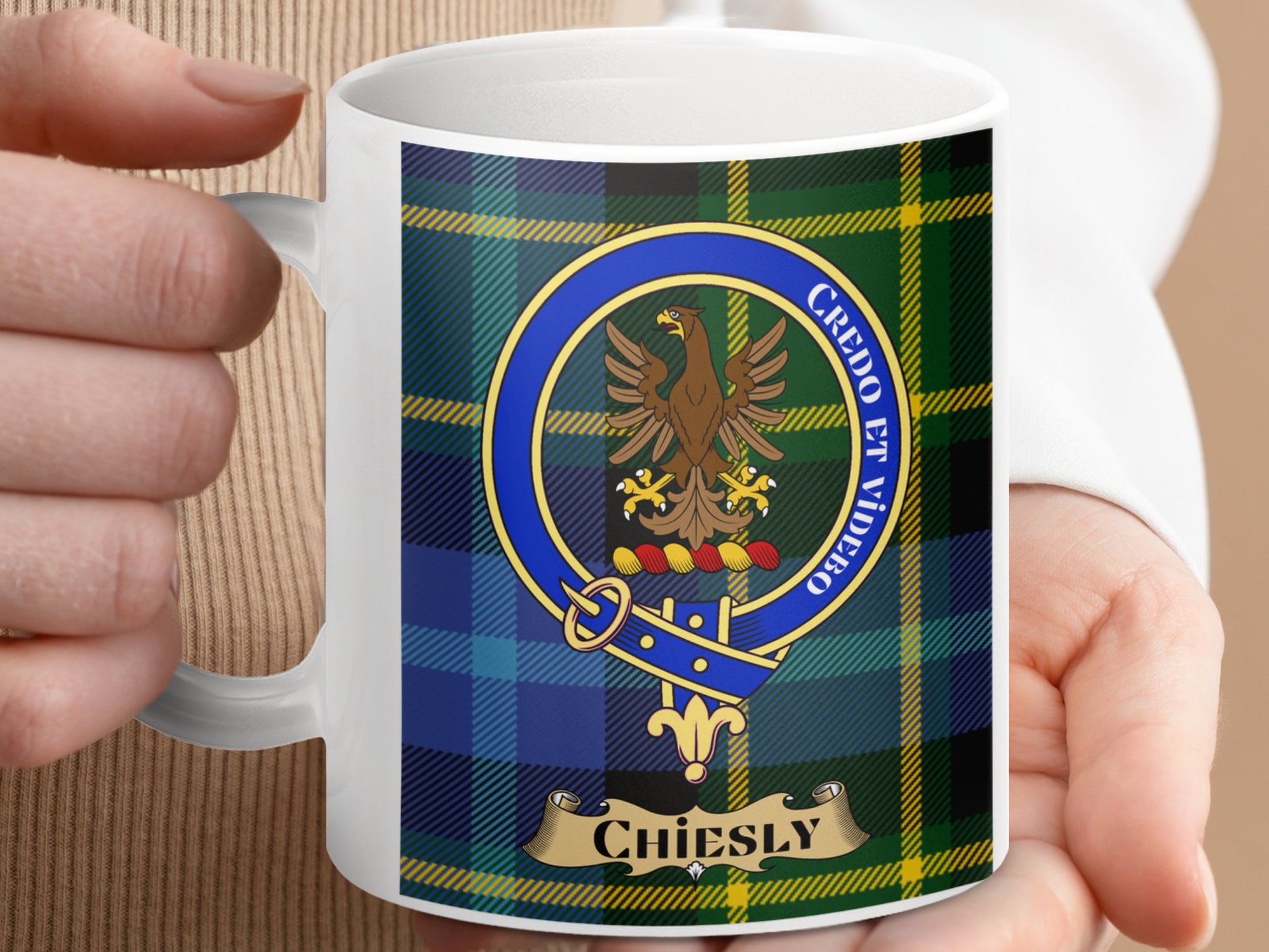 Clan Chiefly Scottish Tartan Crest Mug - Living Stone Gifts