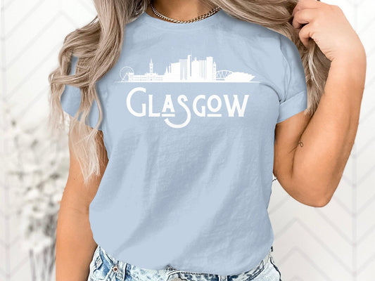 Glasgow Skyline Graphic Tee, Unisex Cityscape T-Shirt, Urban Chic Streetwear