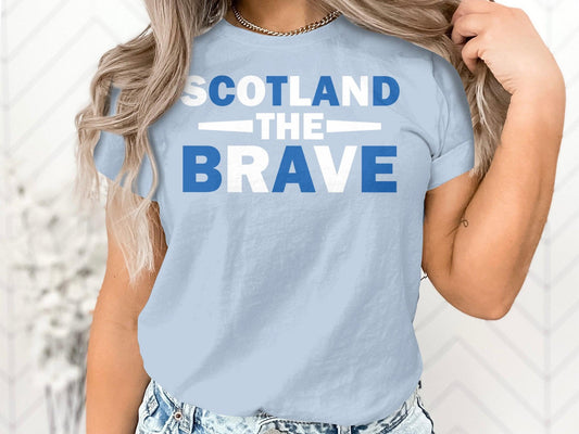 Scotland The Brave Patriotic T-Shirt, Navy Blue Graphic Tee, Unisex Apparel