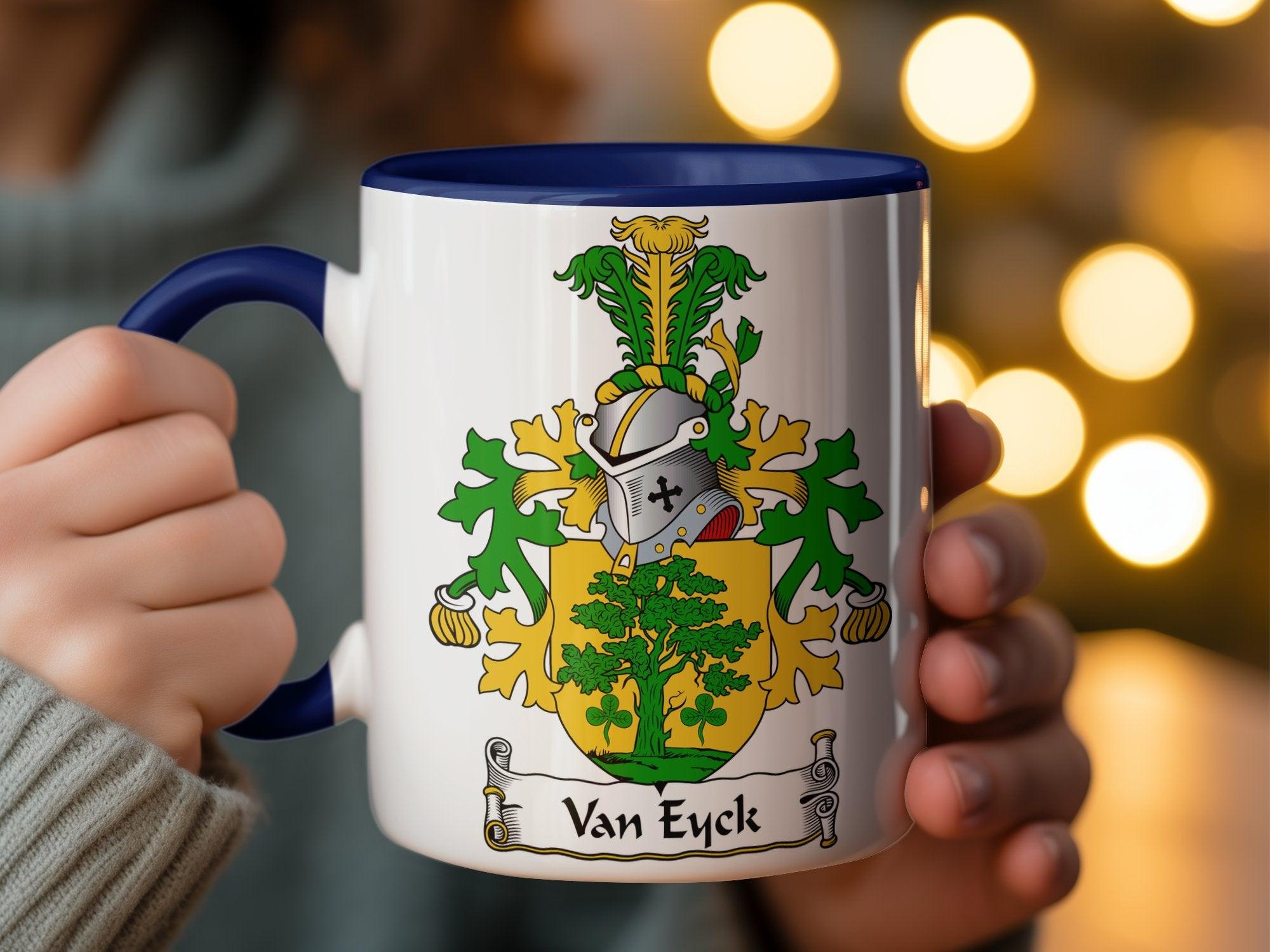 Van Eyck Family Crest Coffee Mug, Dutch Heritage Emblem Drinkware