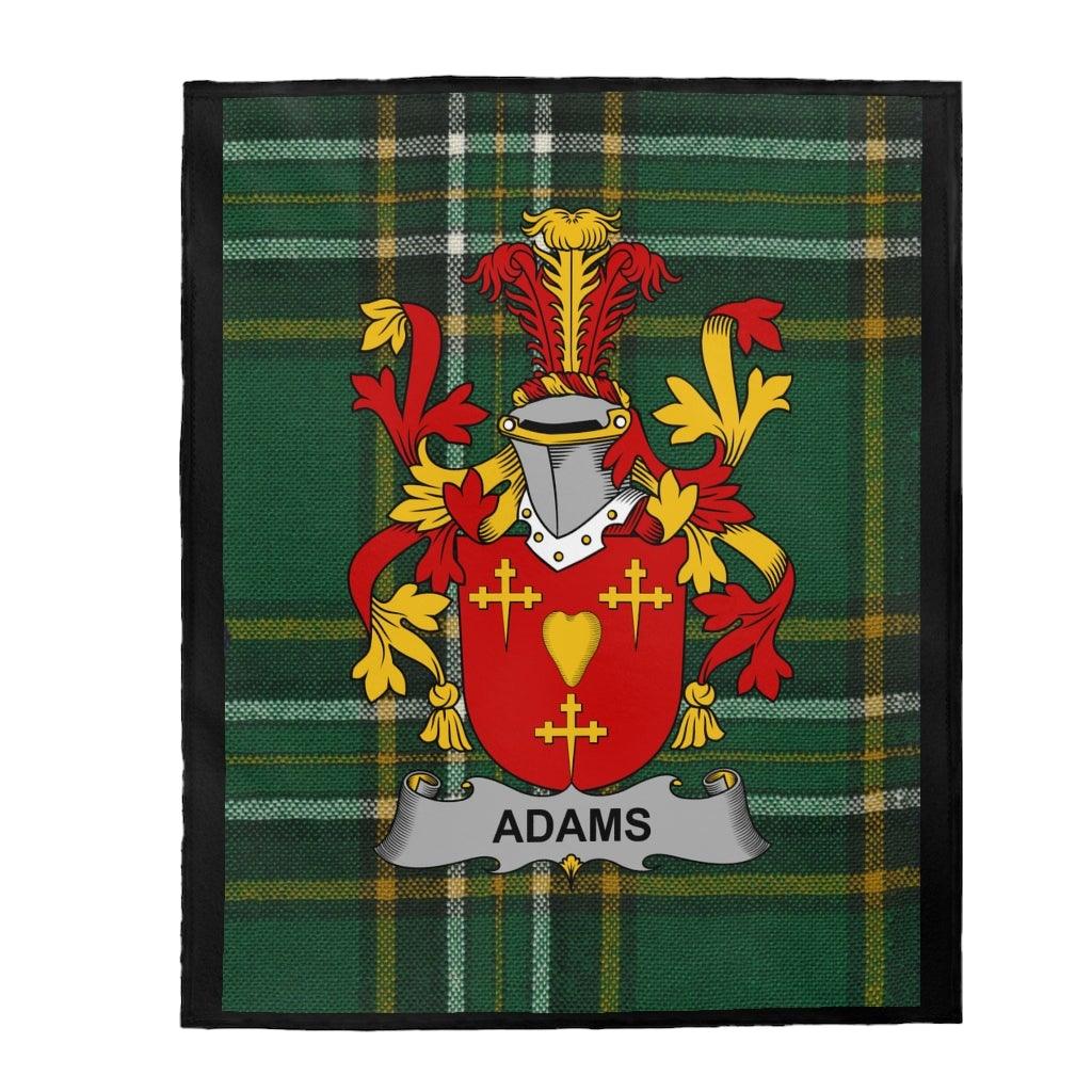 Adams Coat Of Arms Irish Tartan Blanket