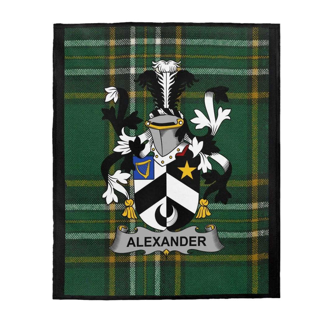 Alexander Coat Of Arms Irish Tartan Blanket
