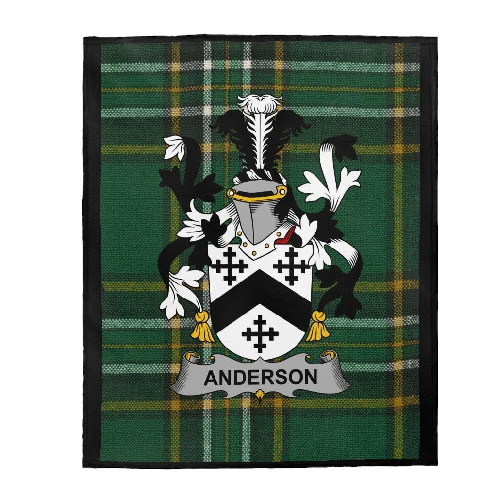 Anderson Coat Of Arms Irish Tartan Blanket