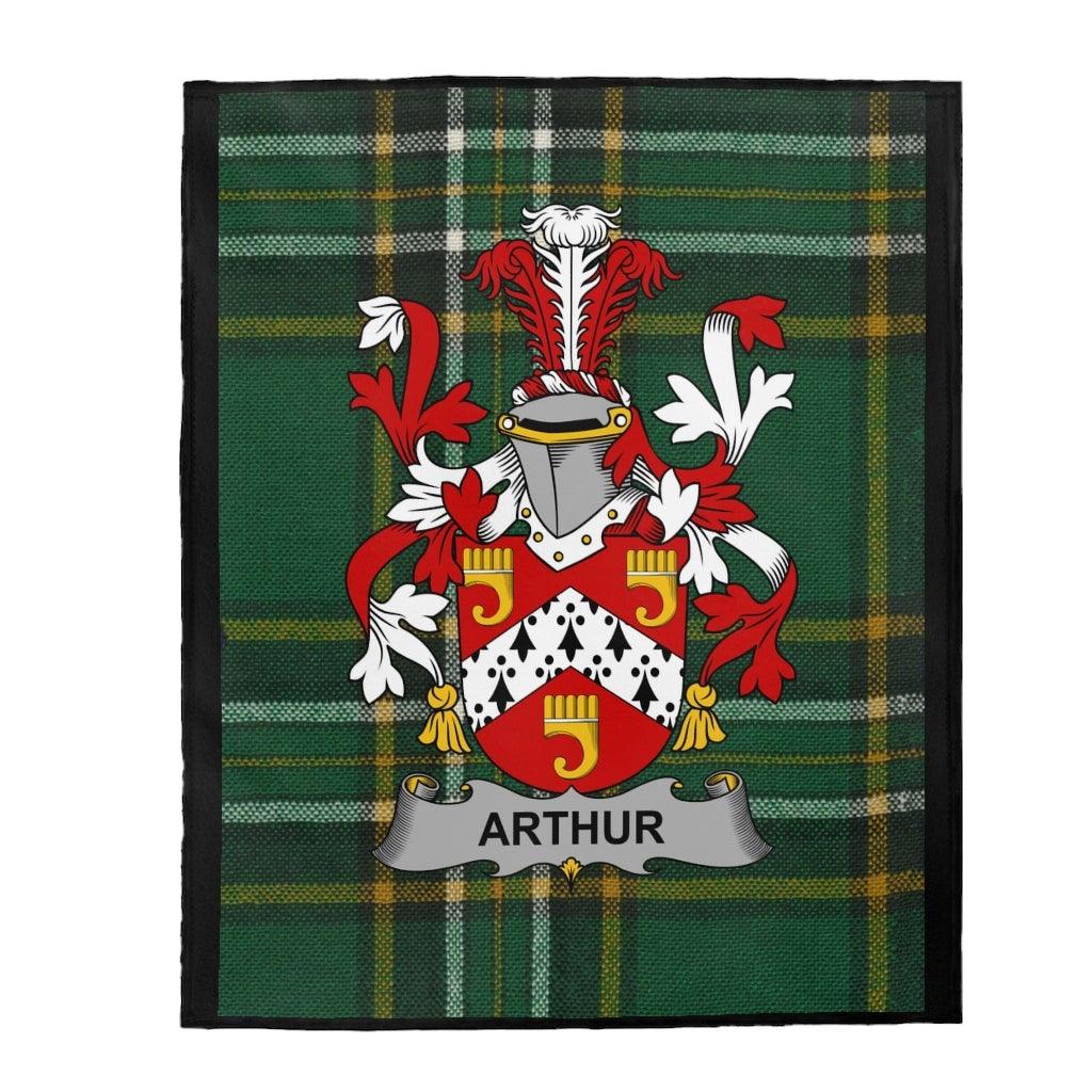 Arthur Coat Of Arms Irish Tartan Blanket