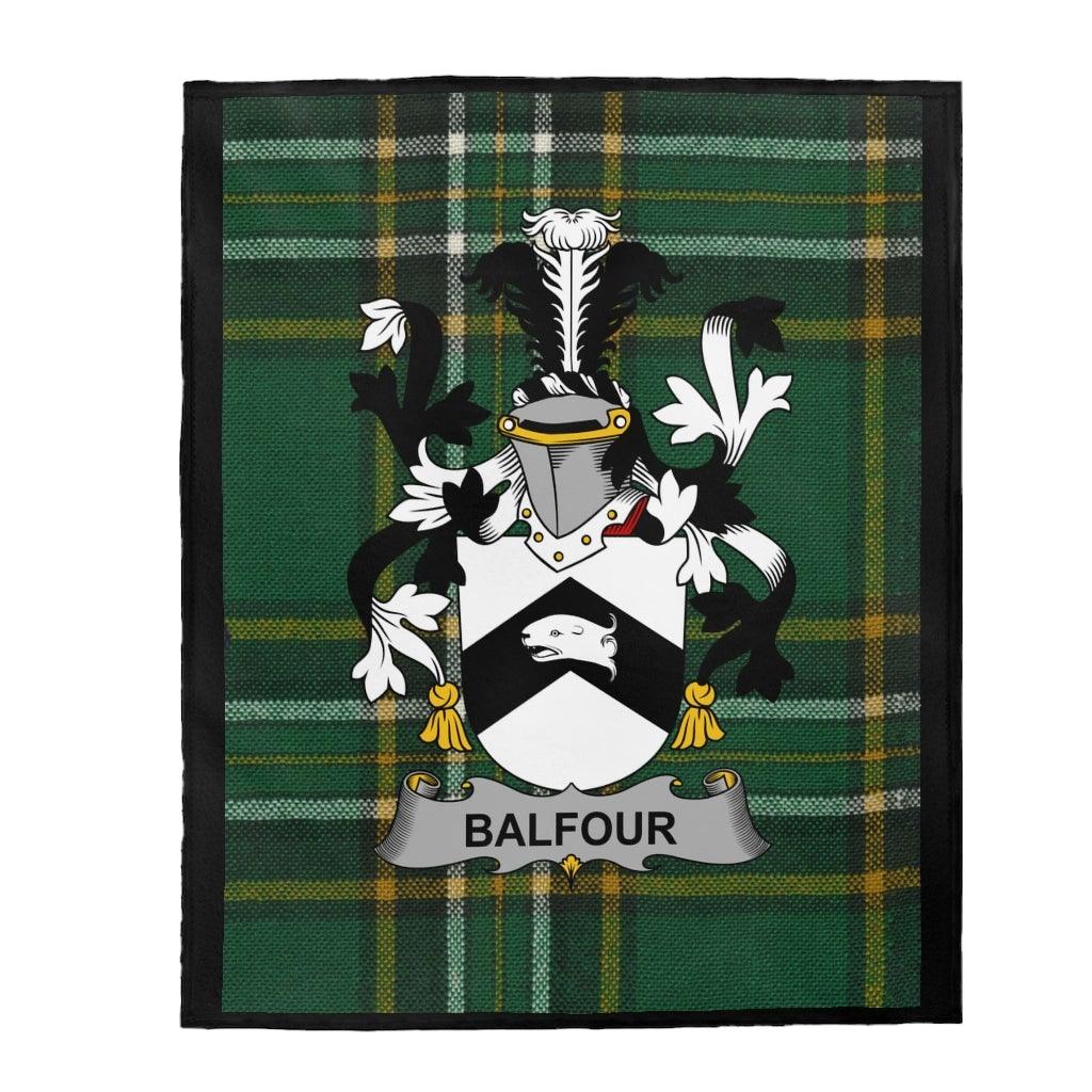 Balfour Coat Of Arms Irish Tartan Blanket