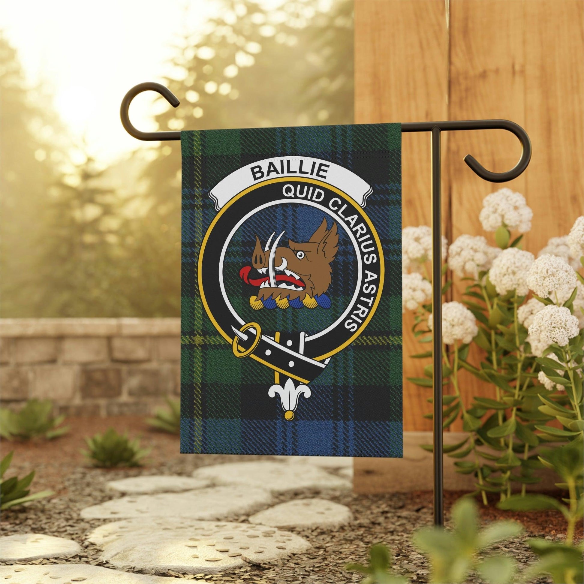 Clan Baillie Scottish Tartan Flag, Baillie Garden Banner, Scottish Flag, Scottish Clan Gift, Scotland Flag