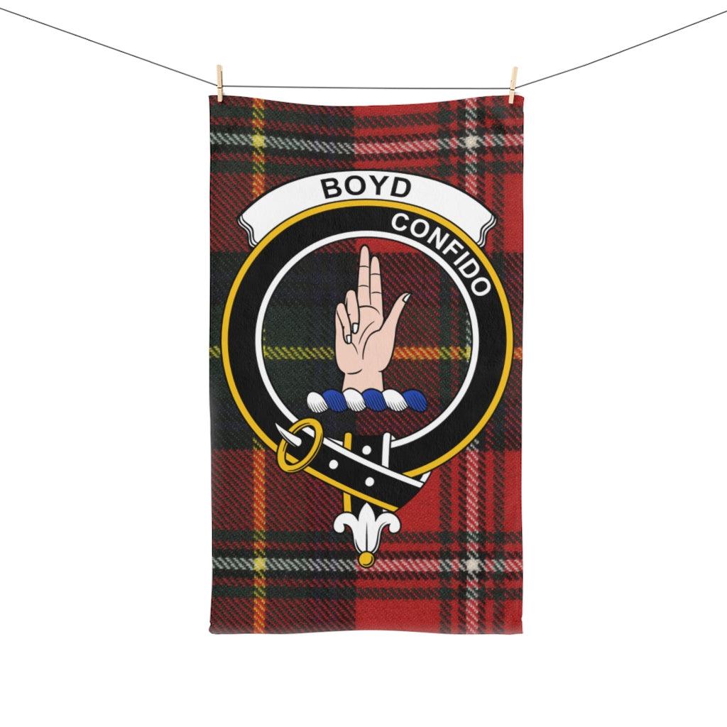 Clan Boyd Crest Tartan Hand Towel