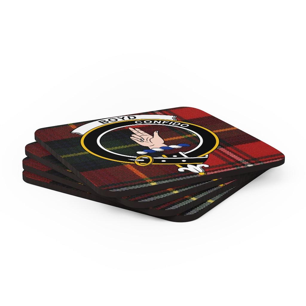 Clan Boyd Scottish Tartan Coaster Set