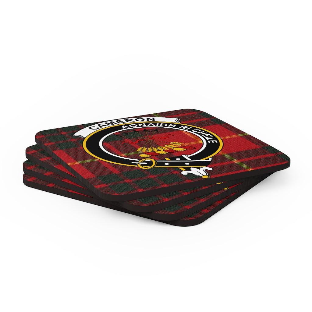Clan Cameron Scottish Tartan Coaster Set