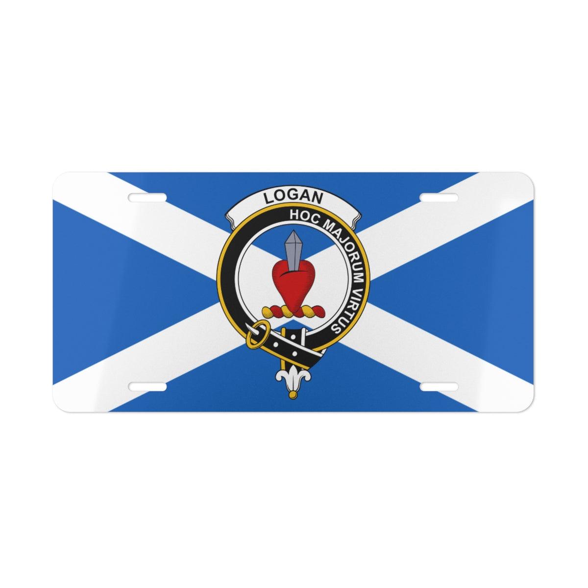 Clan Logan Crest Scottish Novelty License Plate, Scottish Flag License Plate