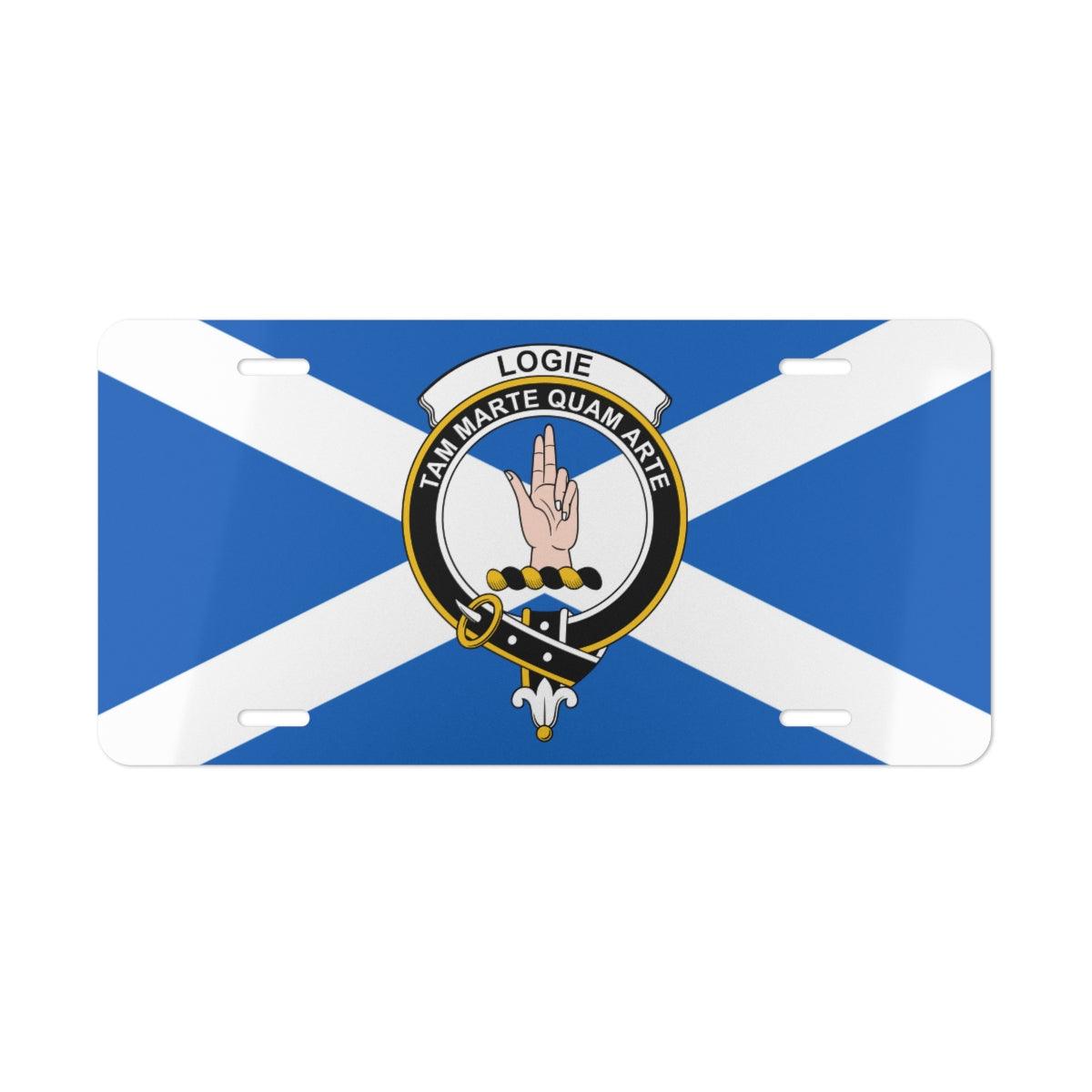 Clan Logie Crest Scottish Novelty License Plate, Logie Family Scotland Plate
