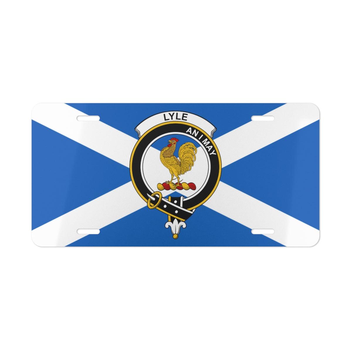 Clan Lyle Crest Scottish Novelty License Plate, Lyle Family Scotland Flag Plate