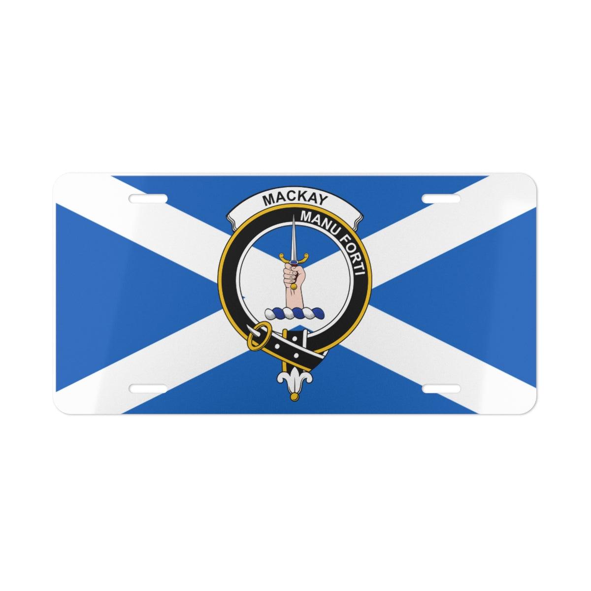 Clan MacKay Crest Scottish Novelty License Plate, Scottish Flag Plate