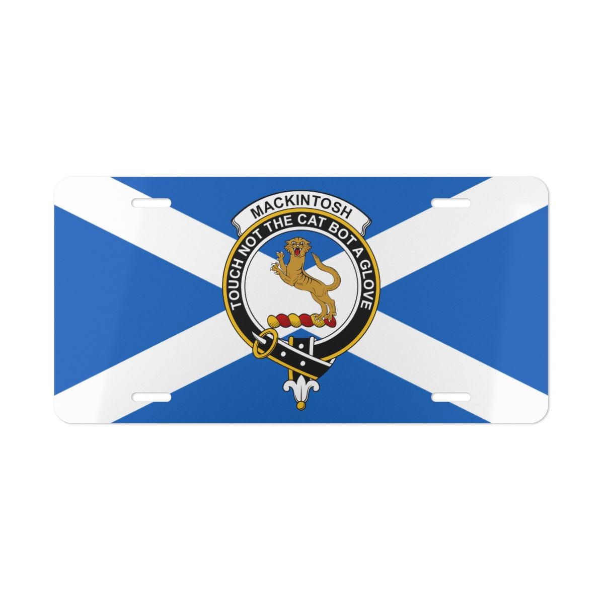 Clan Mackintosh Crest Scottish Novelty License Plate, Scottish Flag Plate