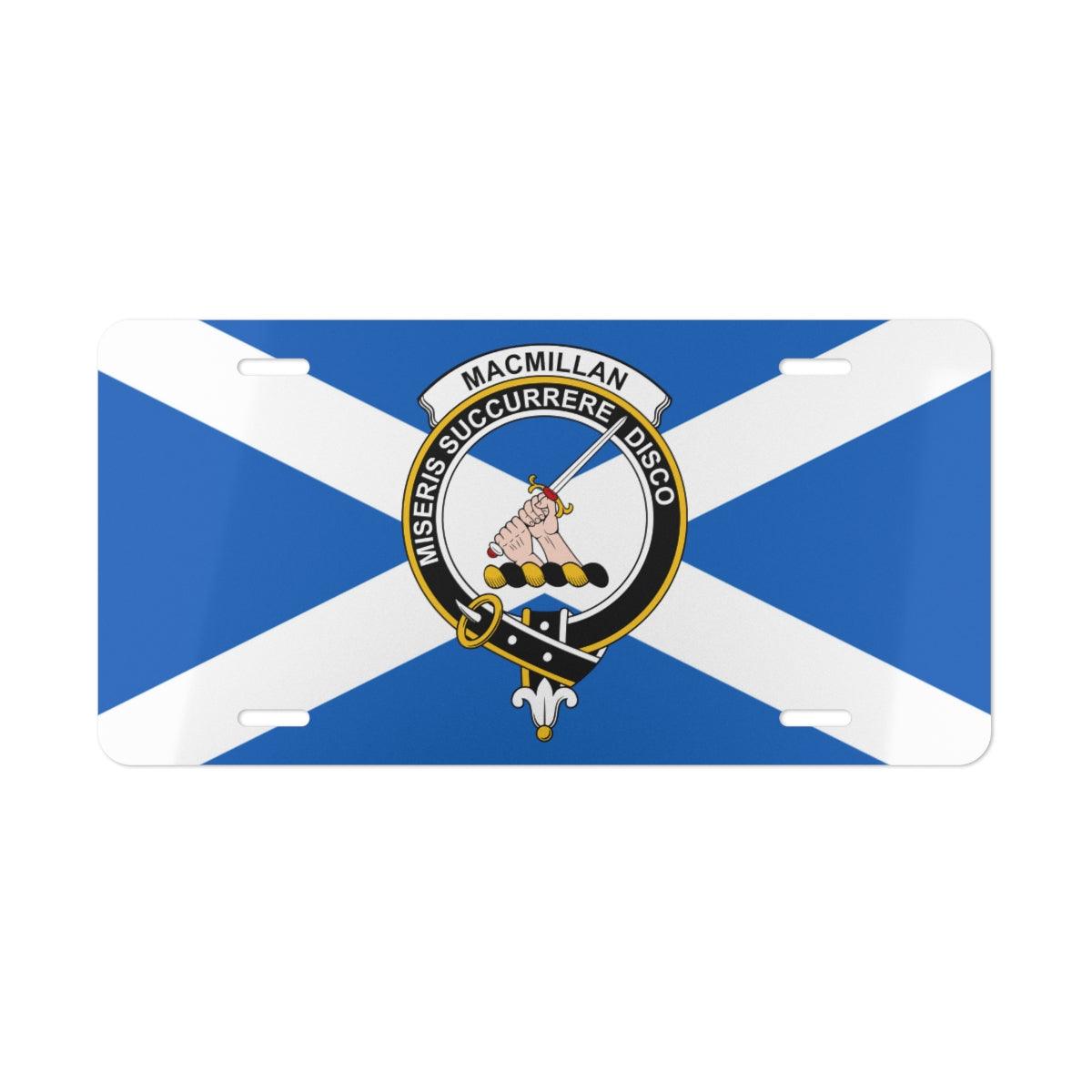 Clan MacMillan Crest Scottish Novelty License Plate, Scottish Flag Plate