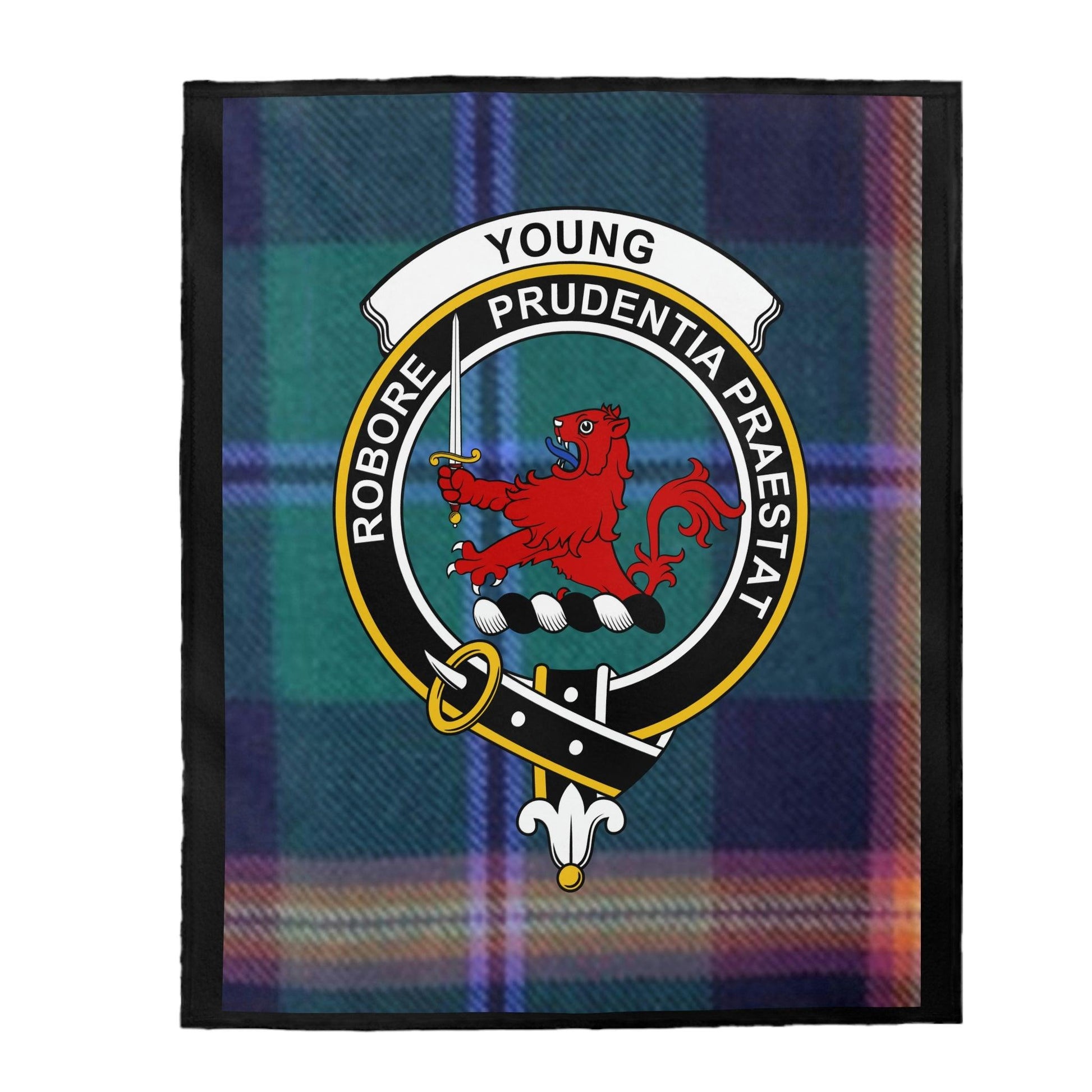 Clan Young Scottish Tartan Crest Blanket