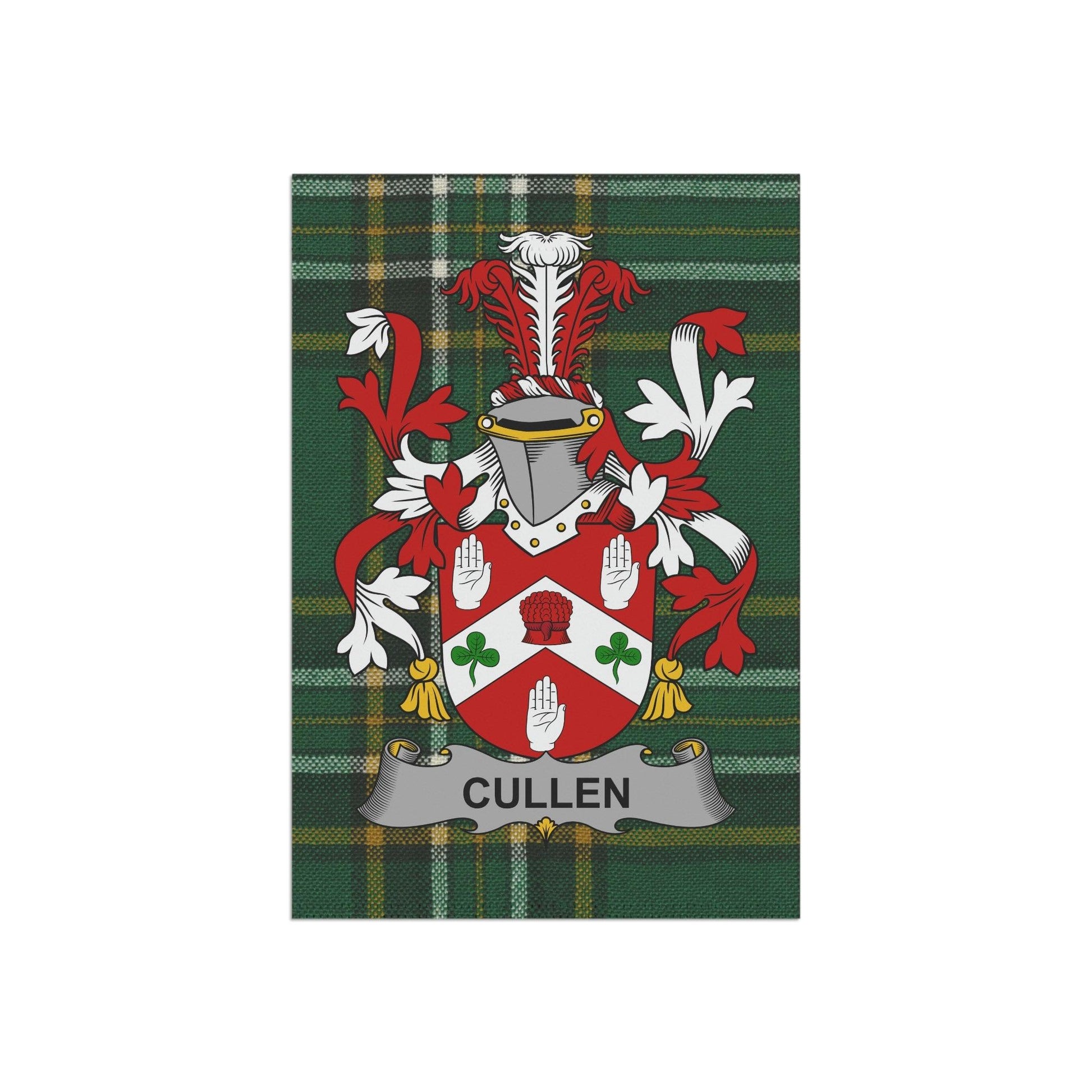Cullen Coat Of Arms Irish Garden & House Banner, Irish Tartan Flag, Irish Family Name Banner, Cullen Surname Banner