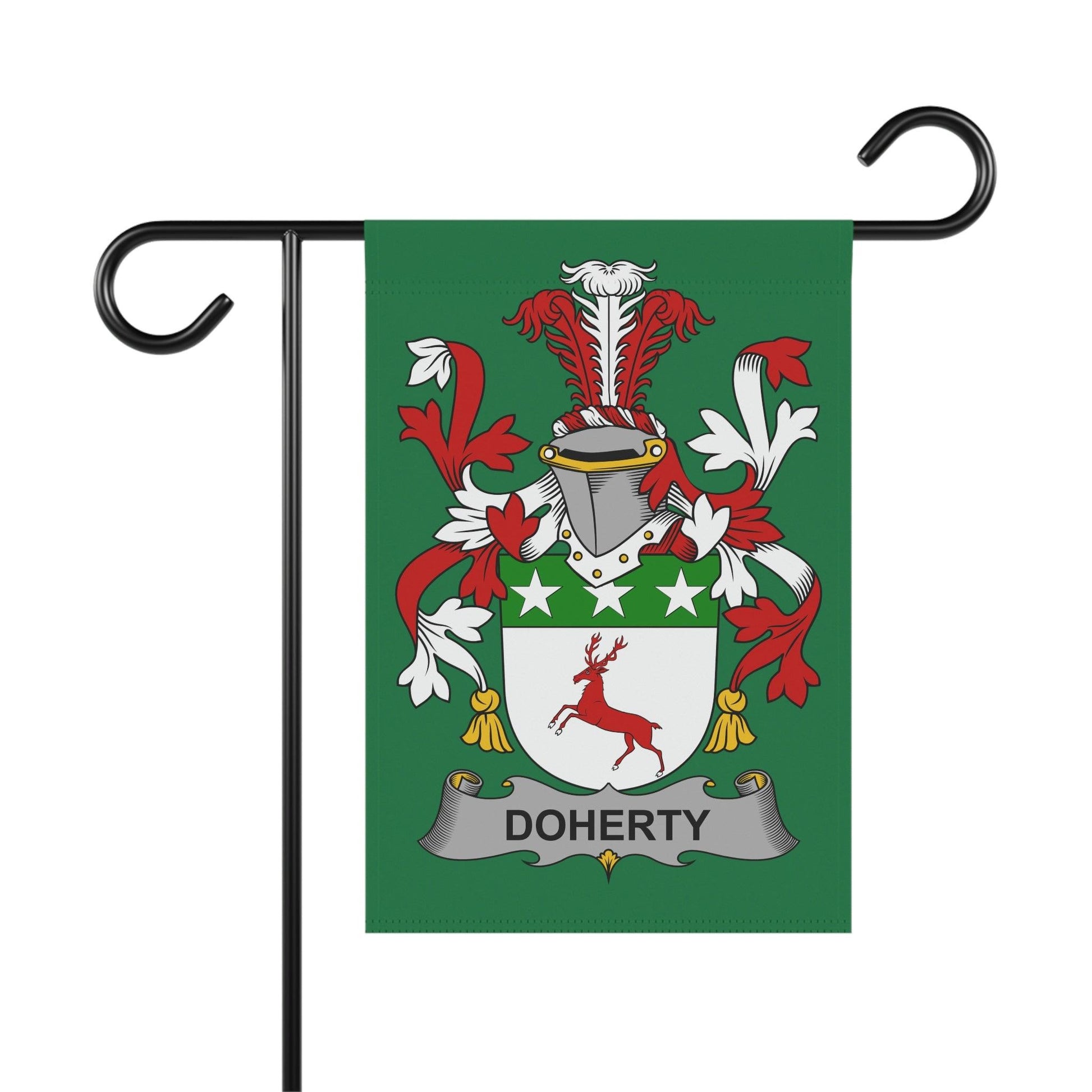 Doherty Family Coat Of Arms Irish Flag, Irish Family Name Garden Banner