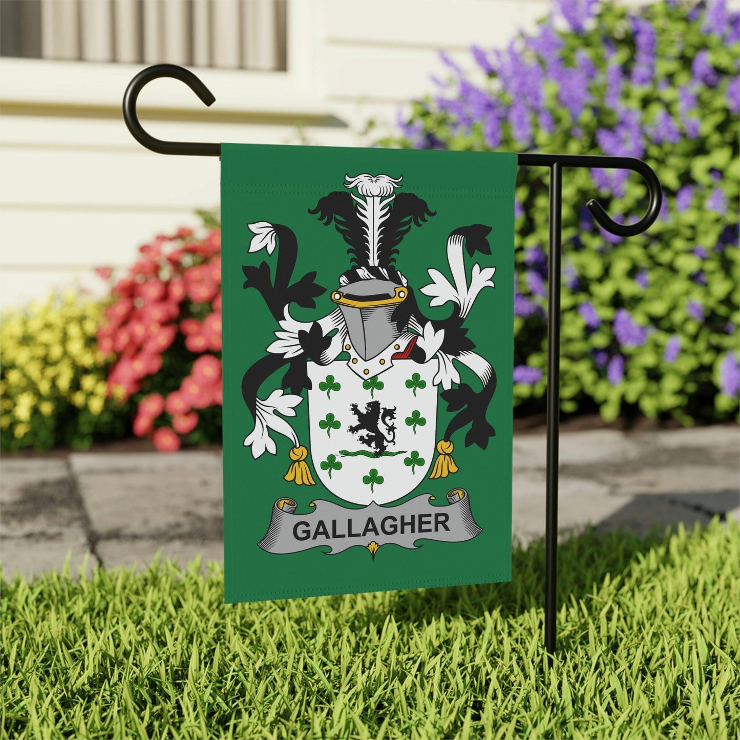 Gallagher Family Coat Of Arms Irish Flag, Irish Family Name Garden Banner