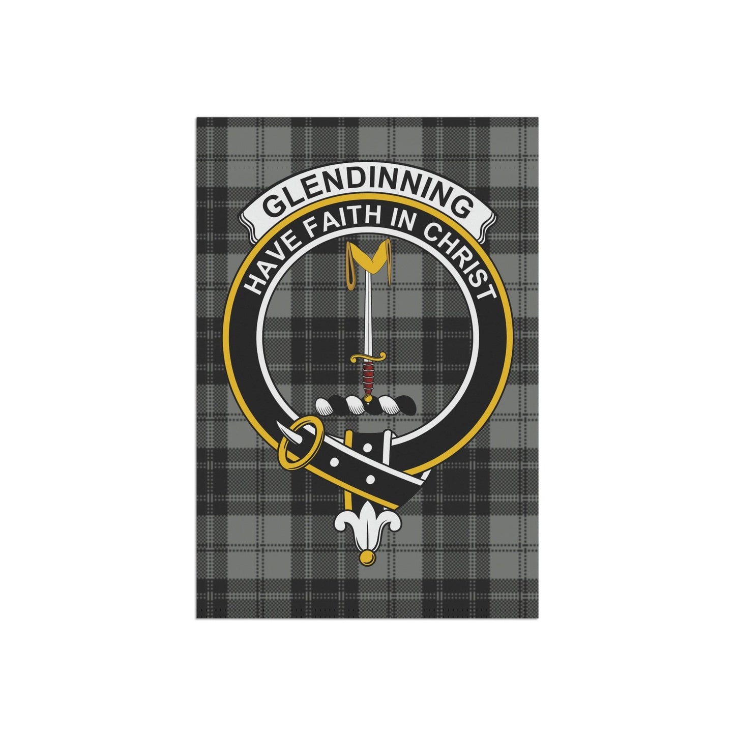 Glendinning Clan Scottish Tartan Flag, Glendinning Garden Banner, Scottish Flag, Scottish Clan Gift, Scotland Flag