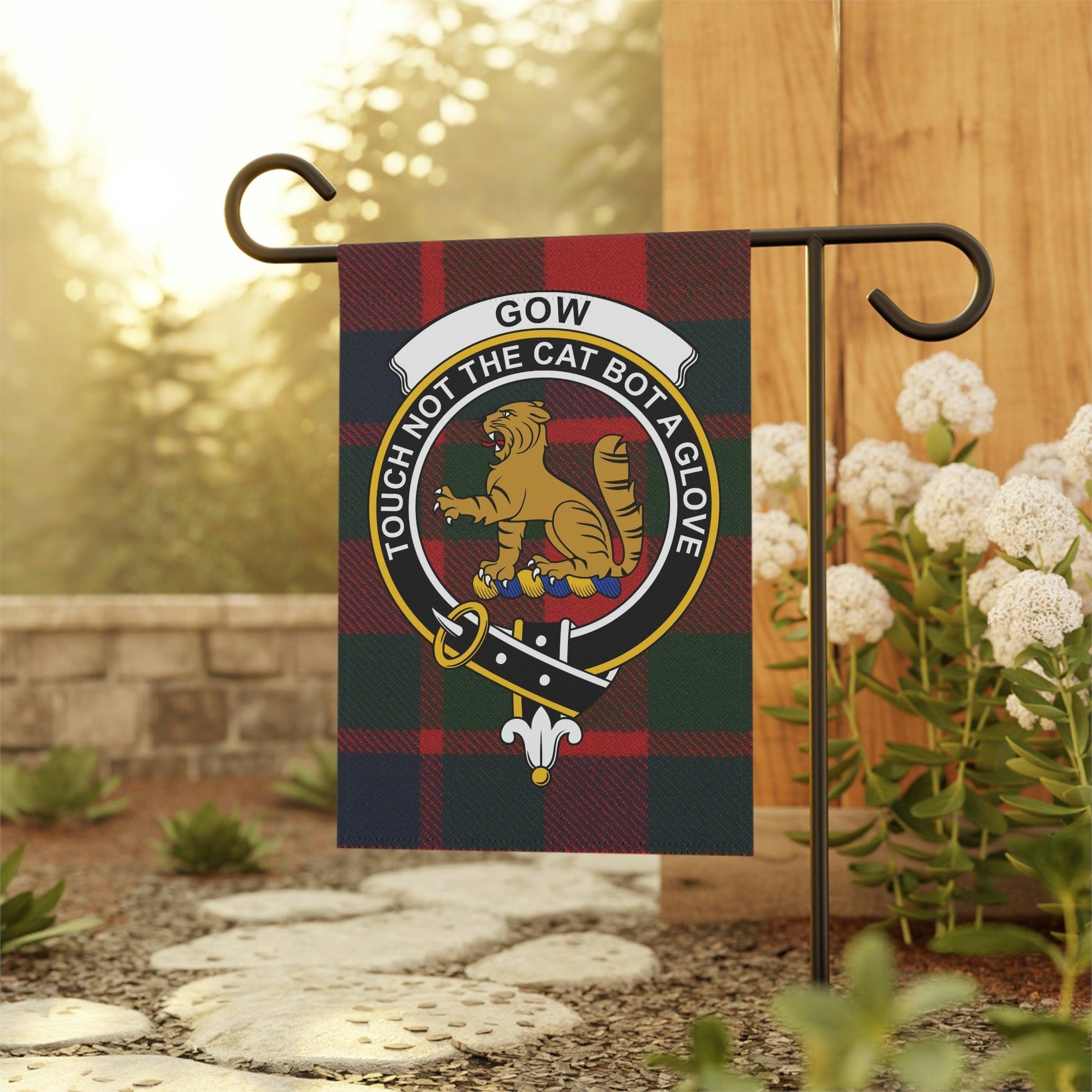 Gow Clan Scottish Tartan Garden Banner, GowFamily Crest Scotland Flag